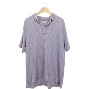 Faherty Men's Movement Pima Cotton Blend Purple Striped Polo Shirt Size XL‎